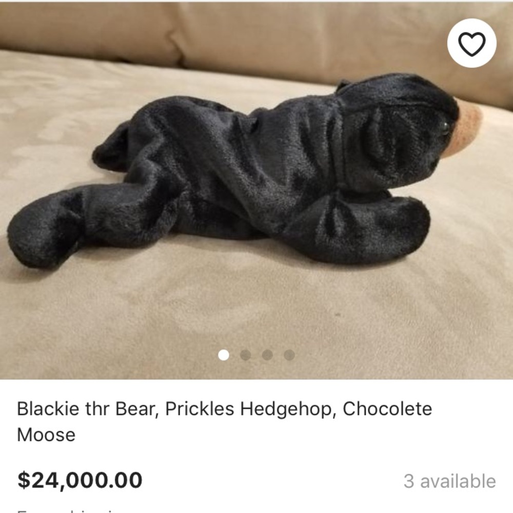 Blackie Bear retired Ty beanie